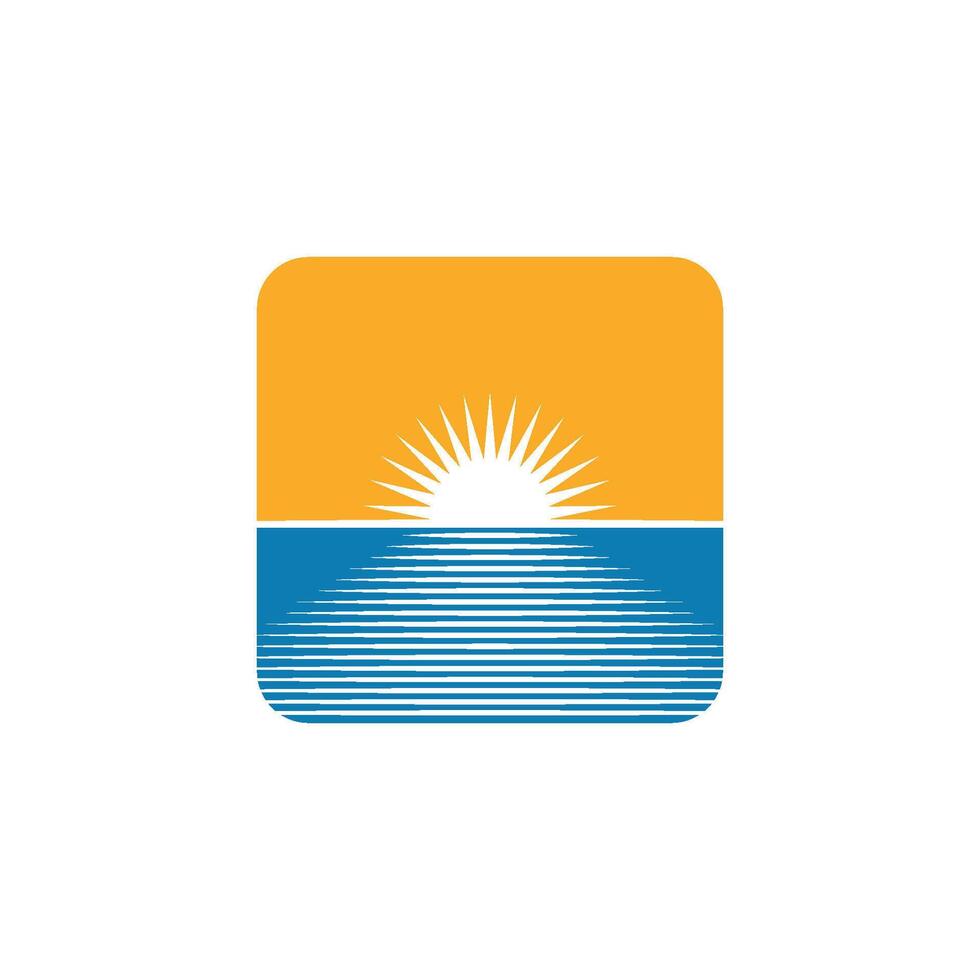 Sunshine and The Sea Logo Template Illustration Design. EPS 10. vector