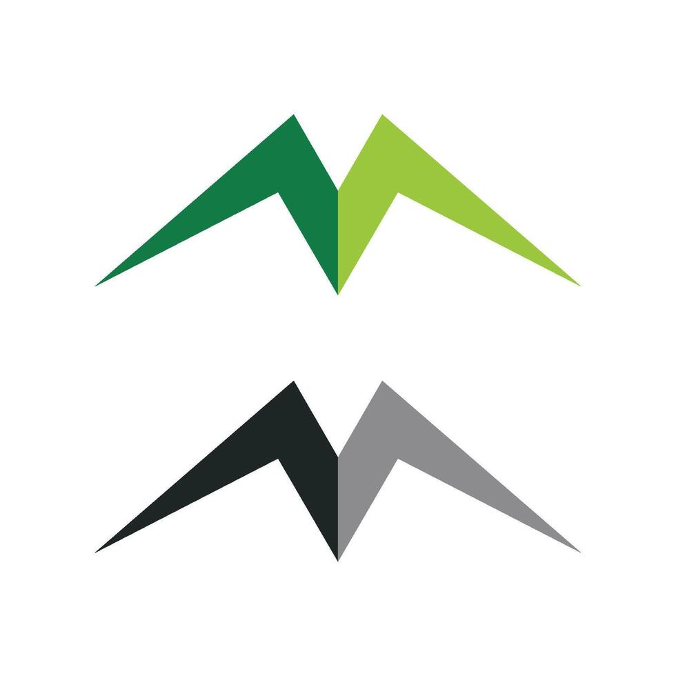 Simple M letter mountain logo Illustration Design. EPS 10. vector