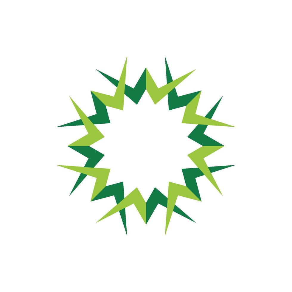 Abstract Green flower star logo template Illustration Design. EPS 10. vector
