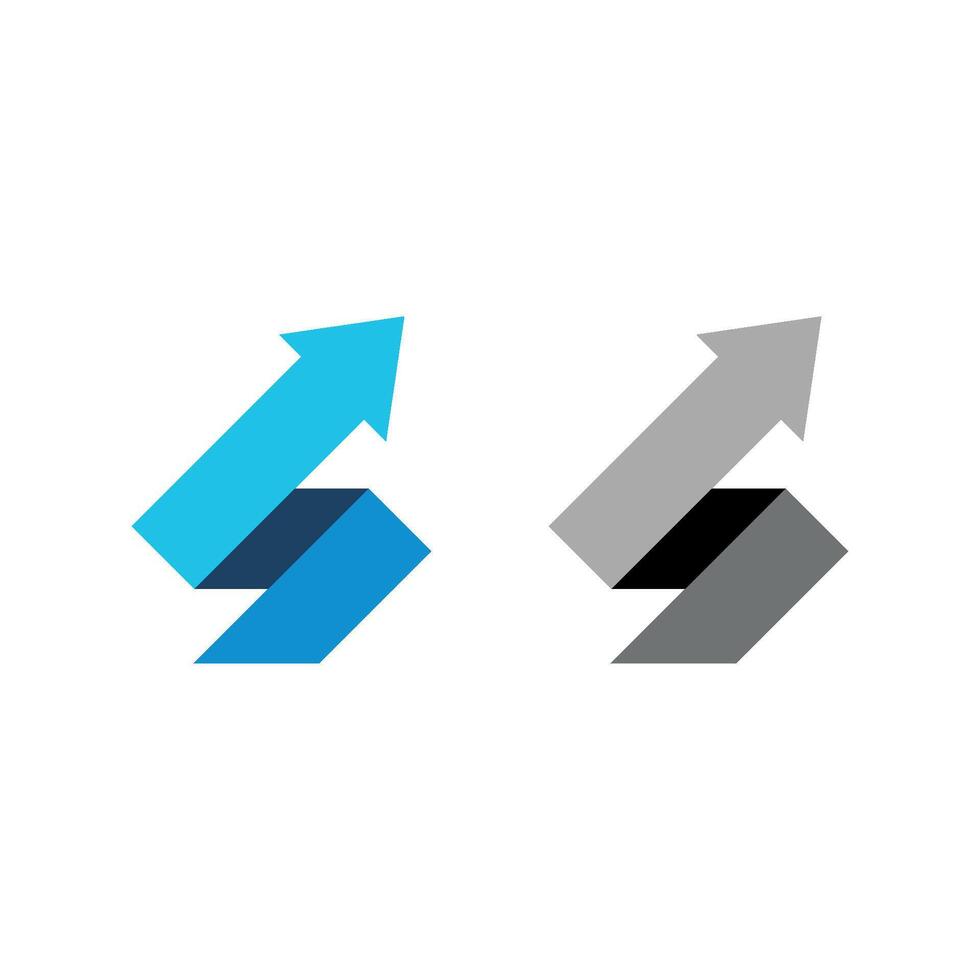 Set S Letter Arrow Logo Template Illustration Design. EPS 10. vector