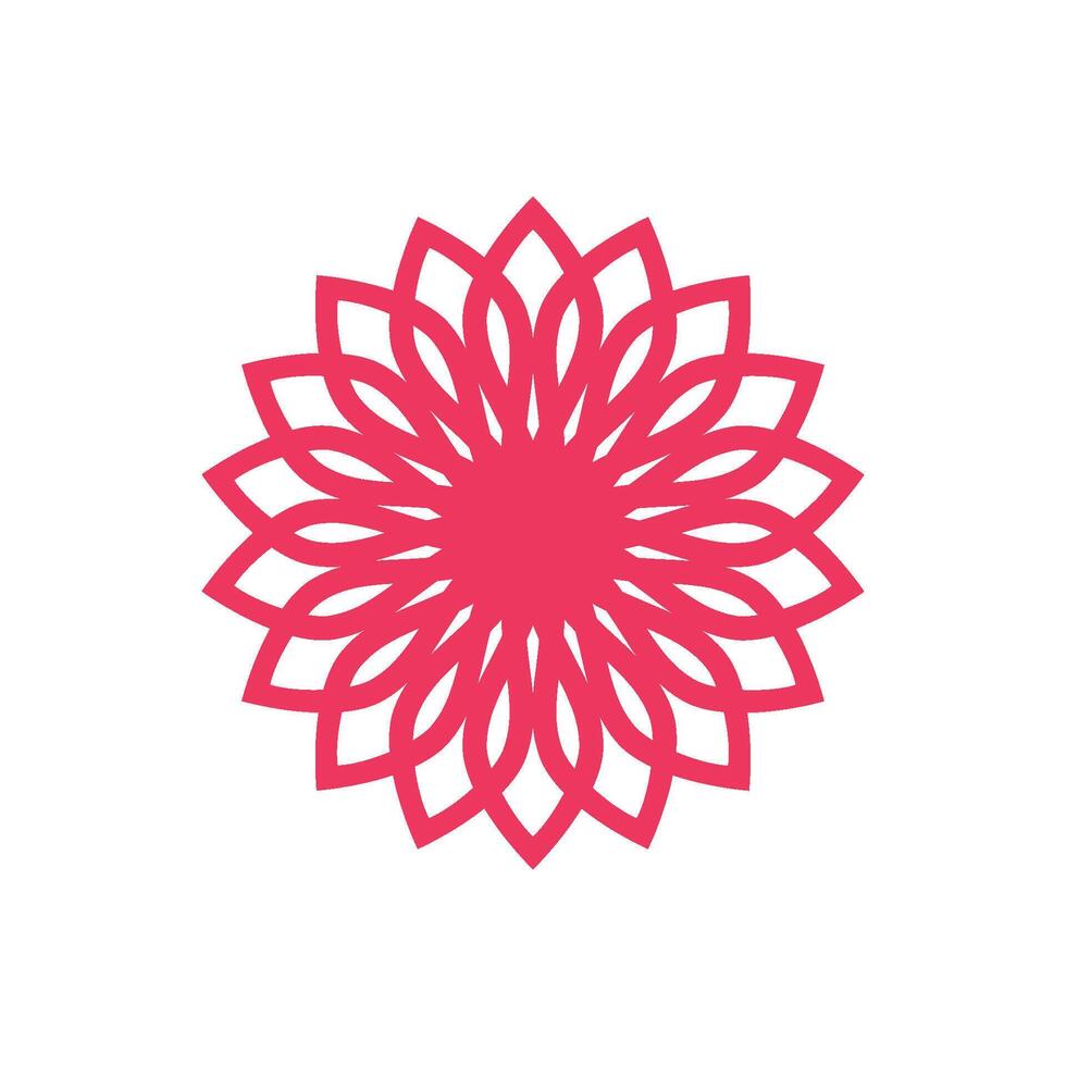 Pink Sun Flower Logo Template Illustration Design. EPS 10. vector
