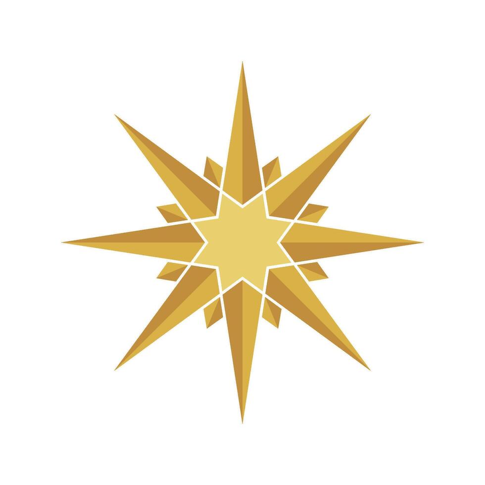 Decorative Gold Compass Rose Logo Template Illustration Design. EPS 10. vector