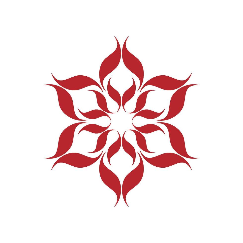 Abstract Red Petal Ornamental Flower Logo Template Illustration Design. EPS 10. vector