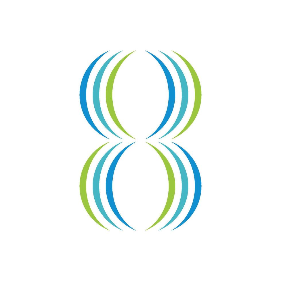Number 8 Swoosh Logo Template Illustration Design. EPS 10. vector