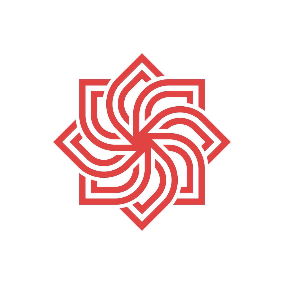 Arabic Red Blossom Flower logo Template Illustration Design. EPS 10. vector