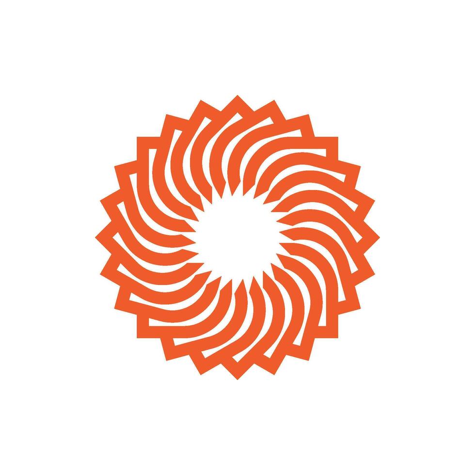 Orange Circle Blossom Flower logo Template Illustration Design. EPS 10. vector