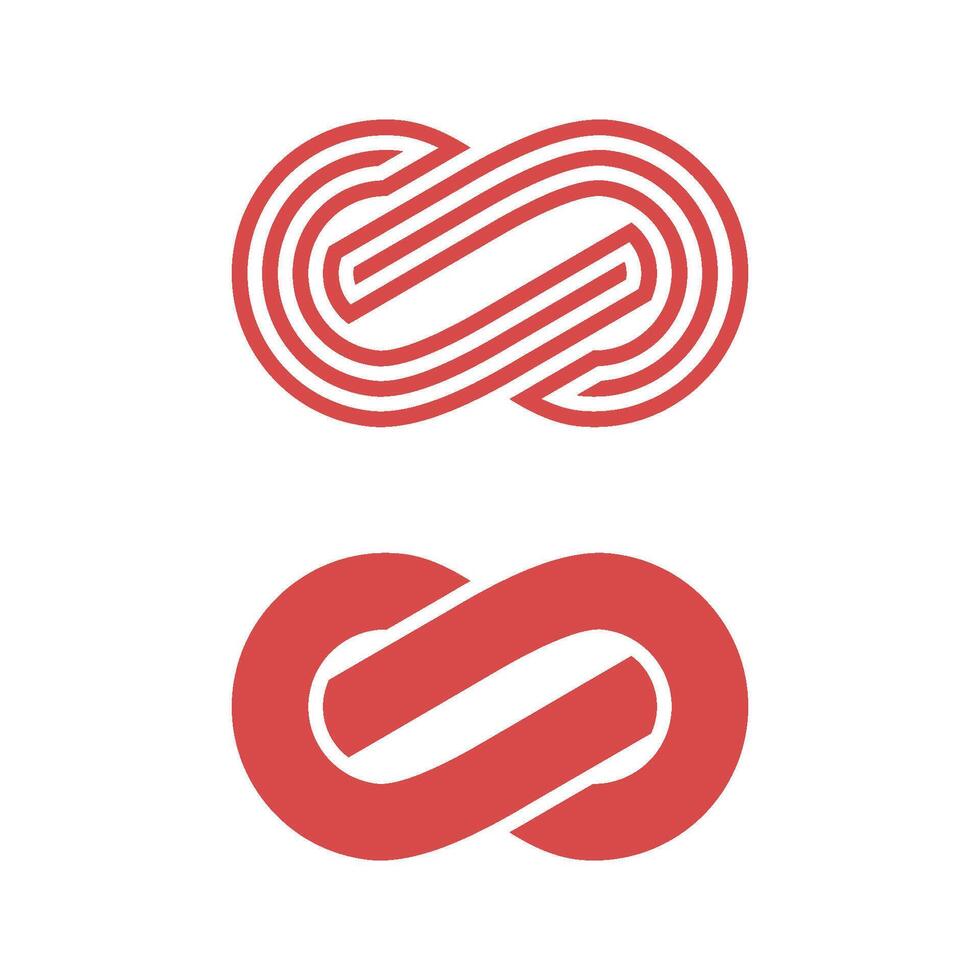 Set Red Color Pictograph Infinity Sign - Logo Template Illustration Design. EPS 10. vector