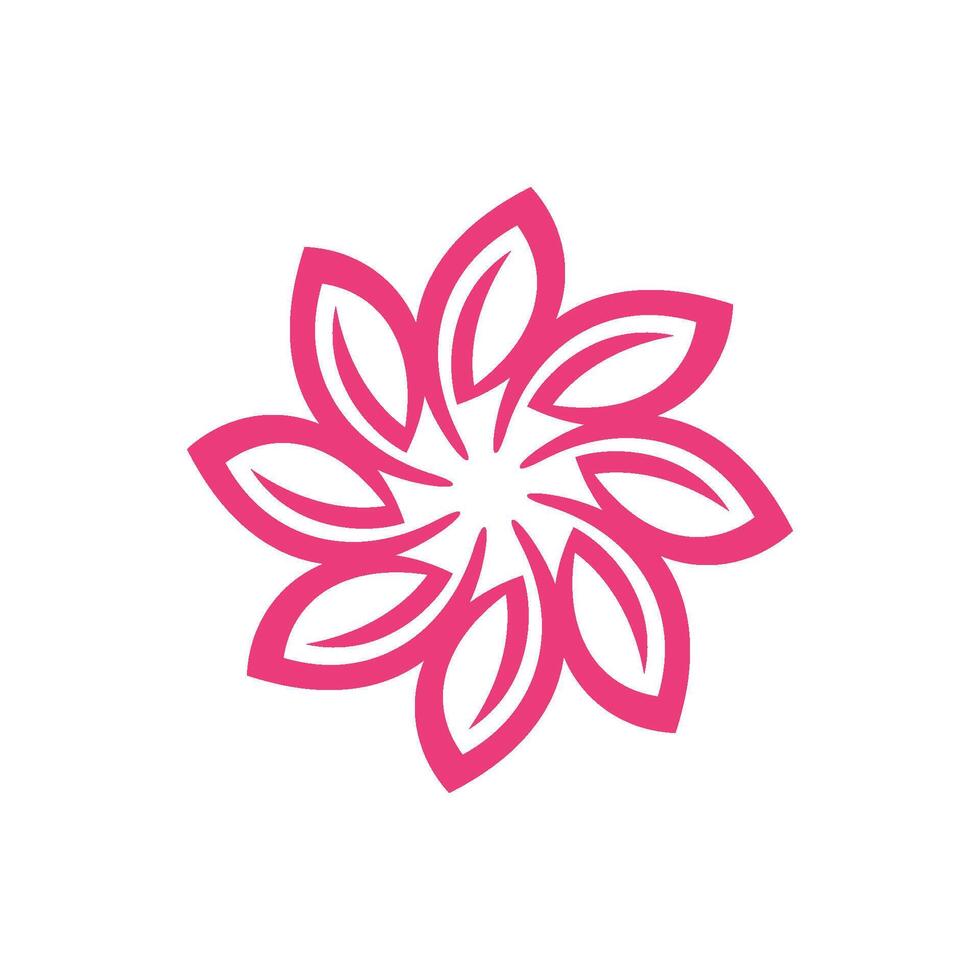 Pink Leaves Blossom Flower Petals Logo Template Illustration Design. EPS 10. vector