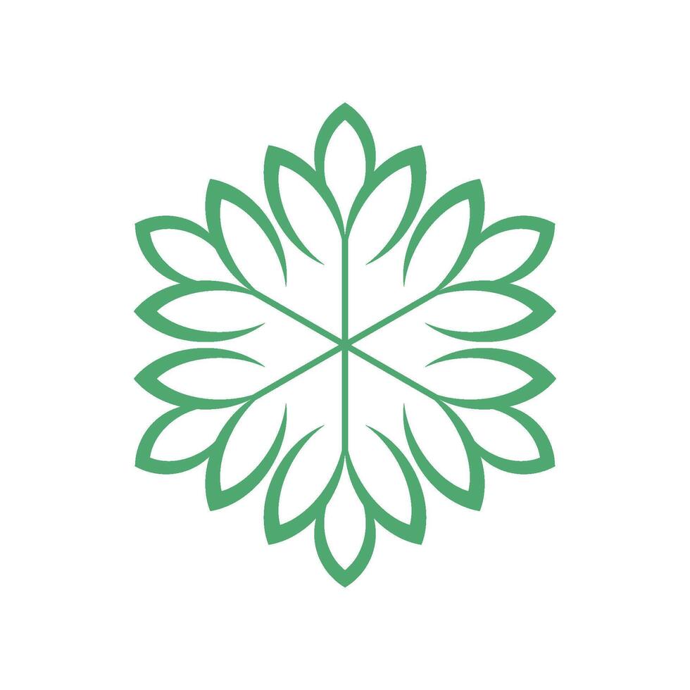 Green Natural Blossom Flower Petals Logo Template Illustration Design. EPS 10. vector