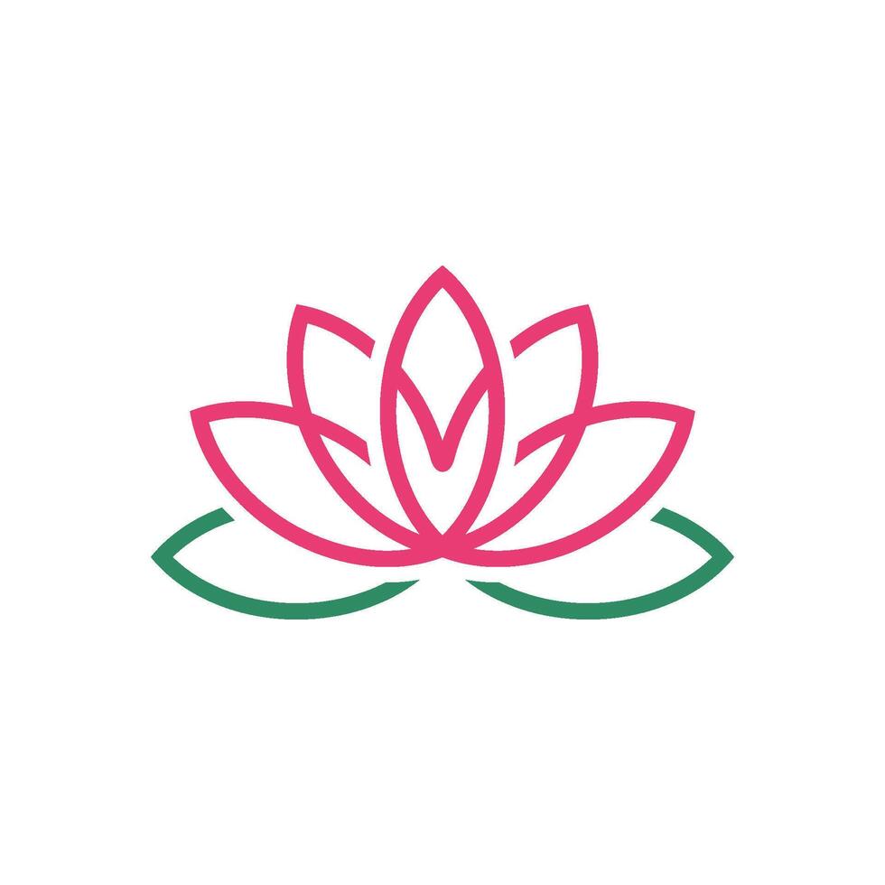 Blossom Pink Lily or Lotus Flower Spa Logo Template Illustration Design. EPS 10. vector