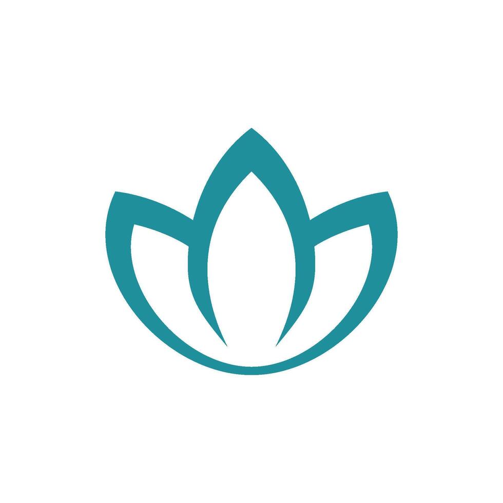 Teal Blossom Lily or Lotus Flower Logo Template Illustration Design. EPS 10. vector