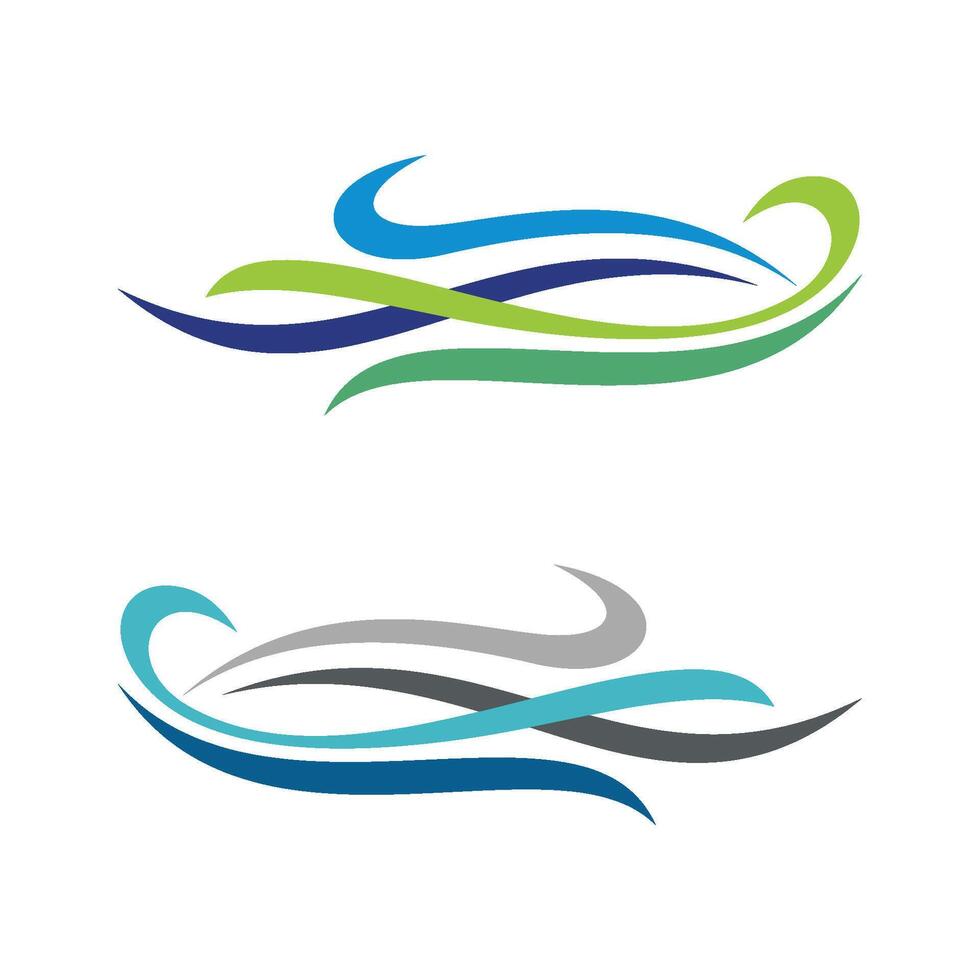 Set Abstract Ornamental Wave Swoosh Line Logo Template Illustration Design. EPS 10. vector
