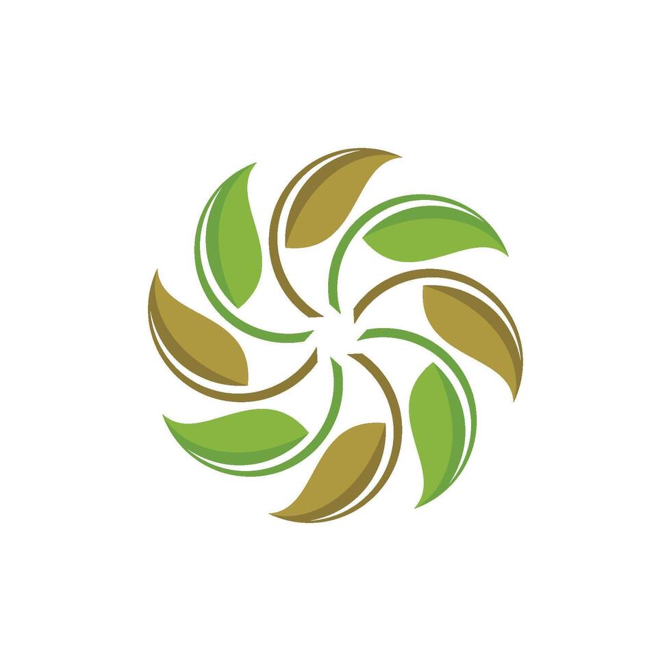 Decorative Flower Green Natural Leaf Logo Template Illustration Design. EPS 10. vector