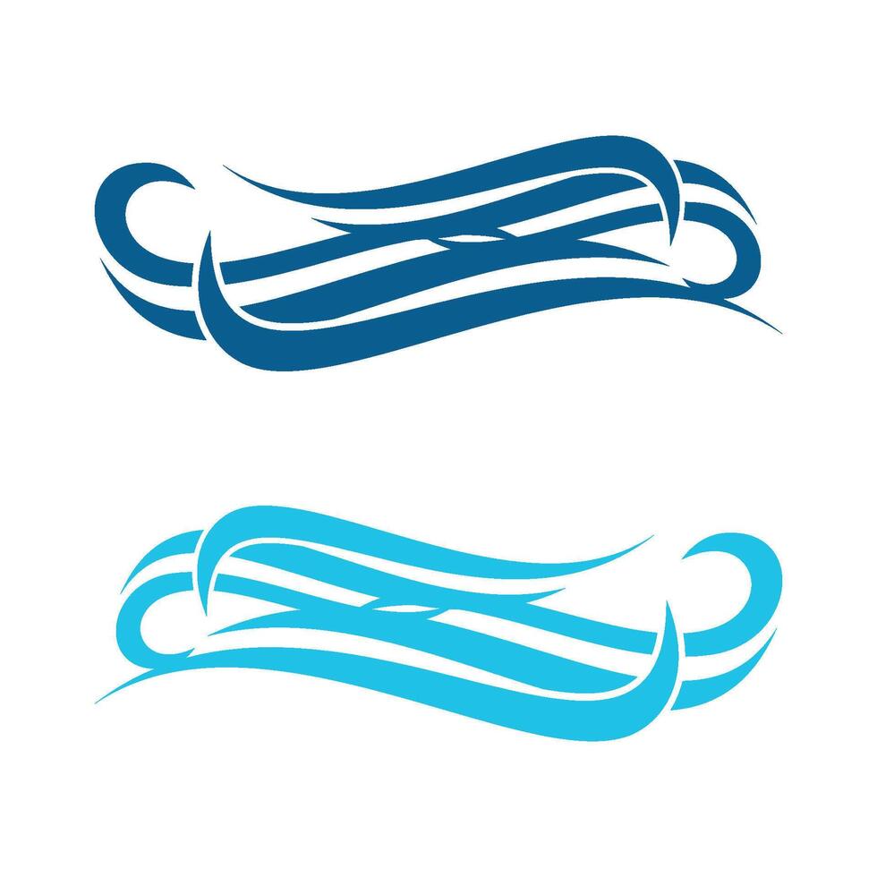 Blue Water Ornamental Wave Line Logo Template Illustration Design. EPS 10. vector