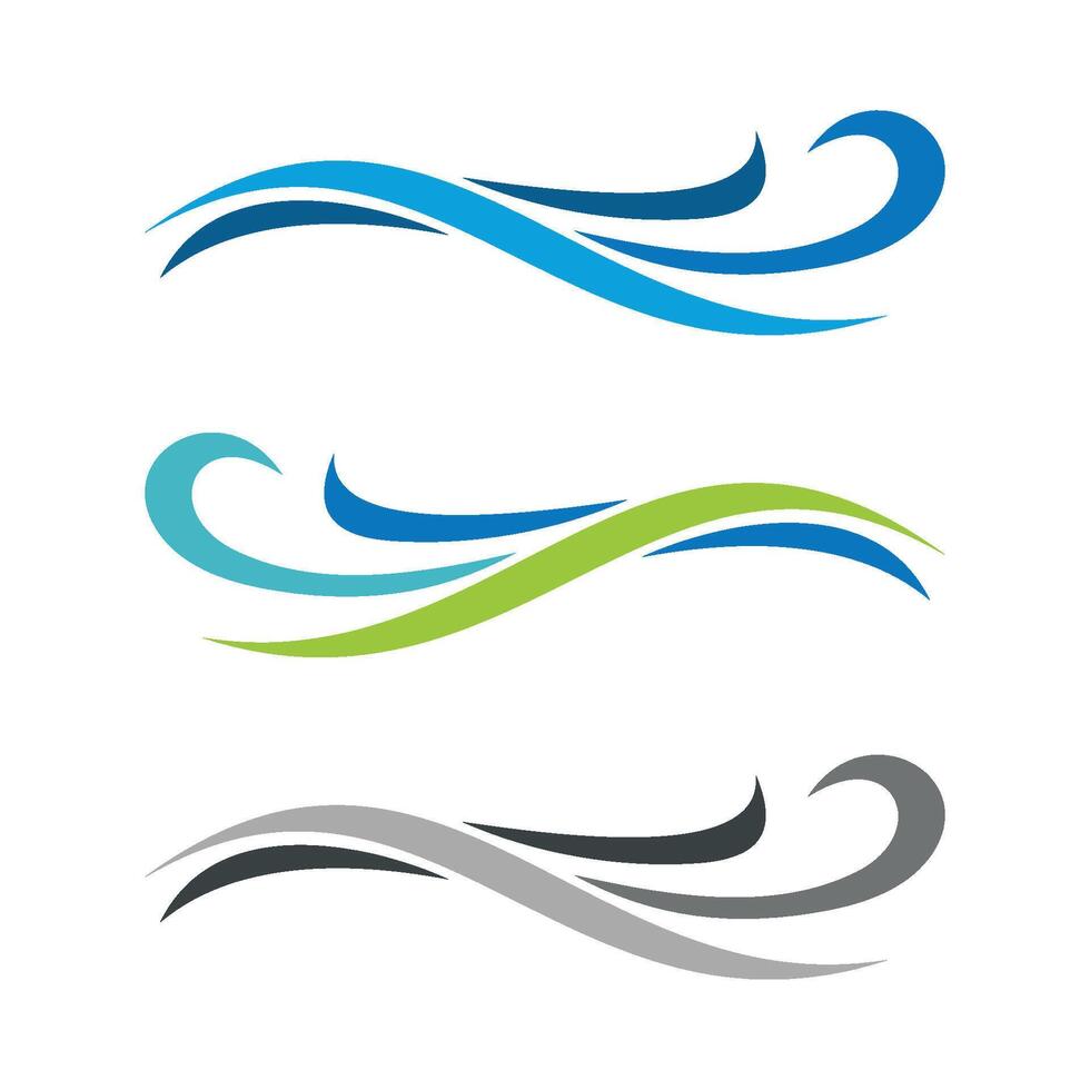 Set Abstract Ornamental Waves Line Logo Template Illustration Design. EPS 10. vector
