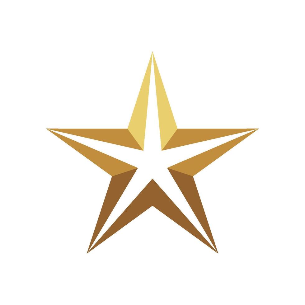 Gold Star Shape Sign Logo Template Illustration Design. EPS 10. vector