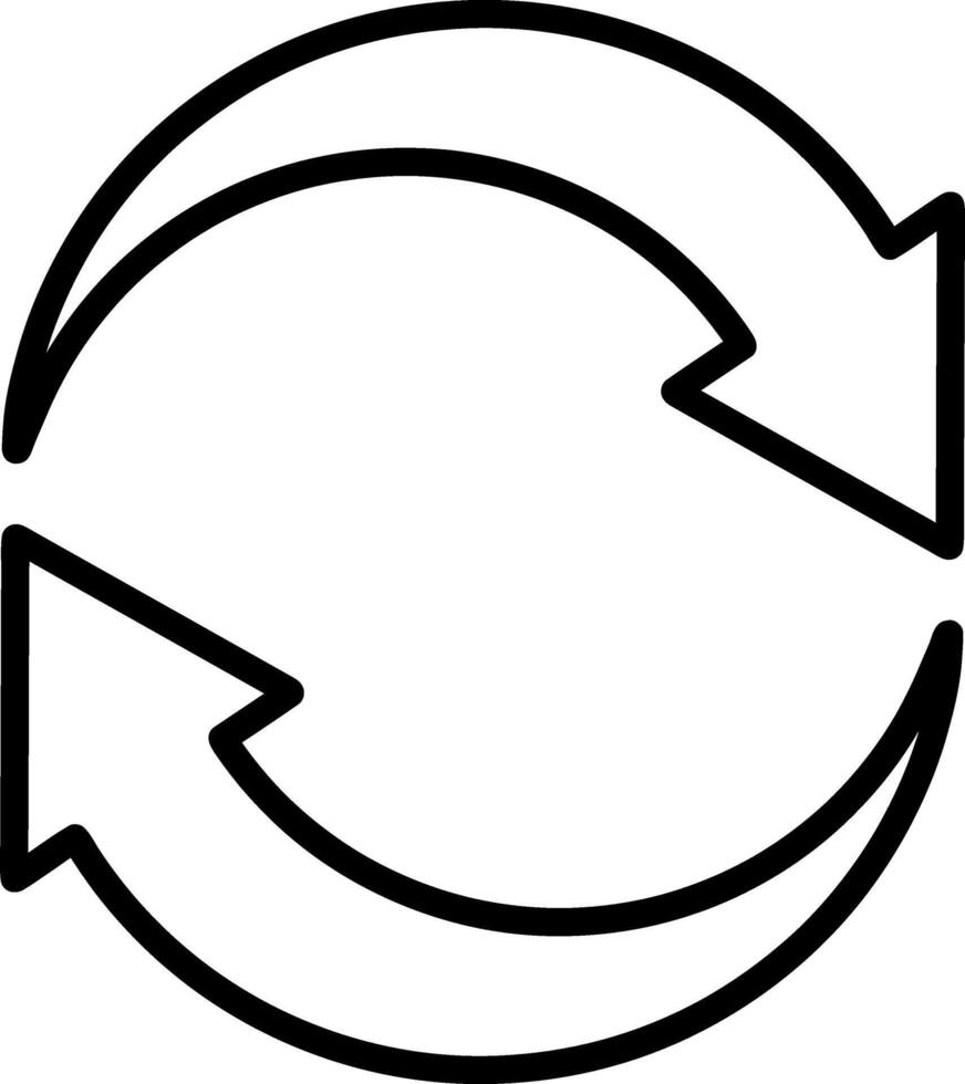 Sketch circle arrow clipart Outline recycle icon vector