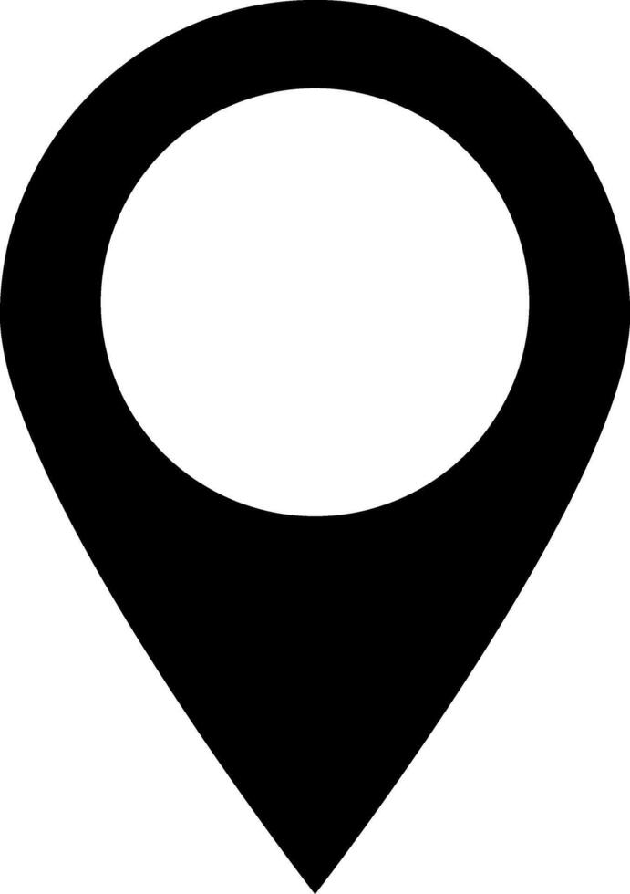 Stencil black map pointer icon isolated. GPS location clipart vector