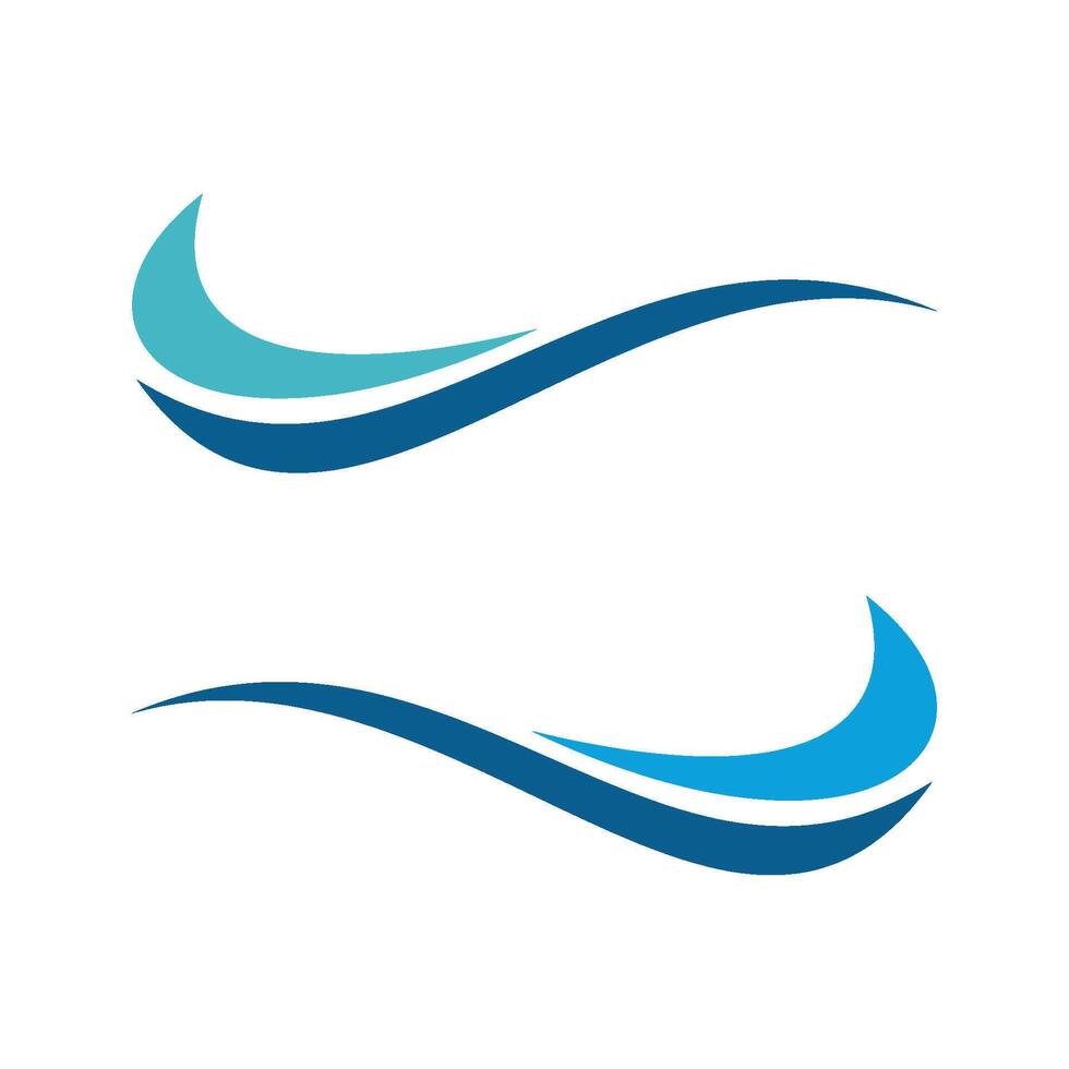 Abstract Set Blue Water Ornamental Wave Line Logo Template Illustration Design. EPS 10. vector