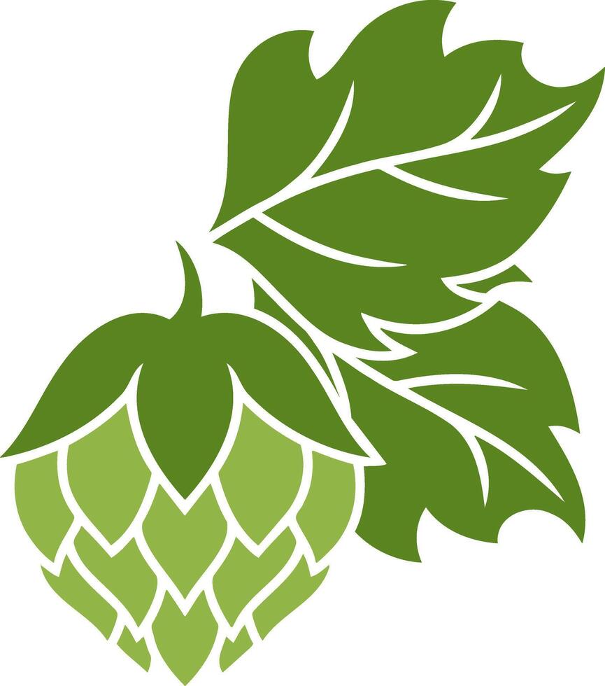 Stencil green hop cone icon Design element vector