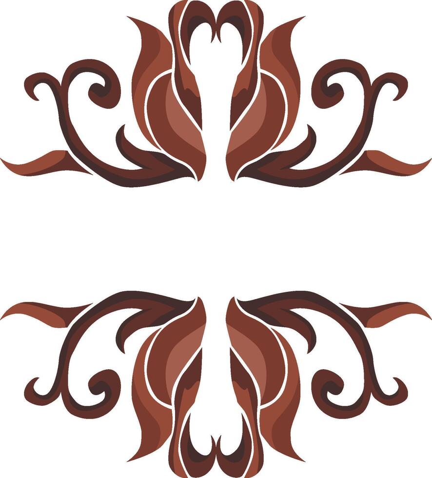 Swirl Floral Patterns for Cozy Brown Aesthetics vector