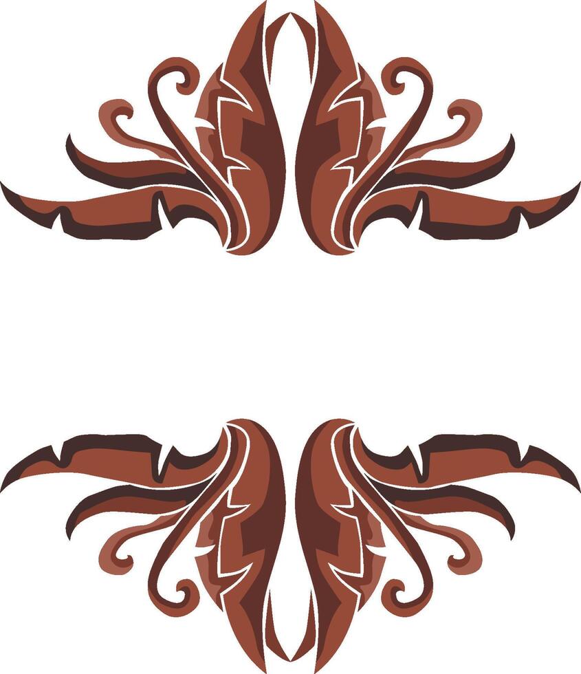 Graceful Swirl Flora Ornaments for Brown Settings vector