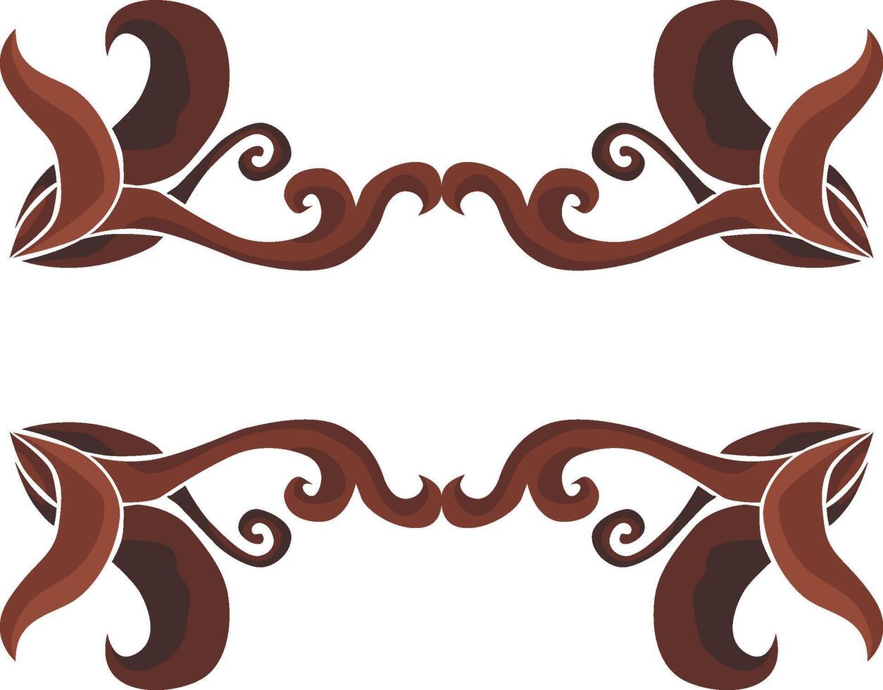 Flourishing Swirl Floral Ornaments for Brown Spaces vector