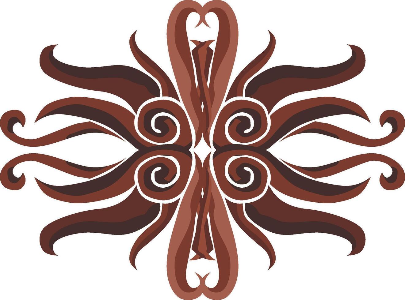 Rustic Charm Swirl Floral Brown Embellishments vector