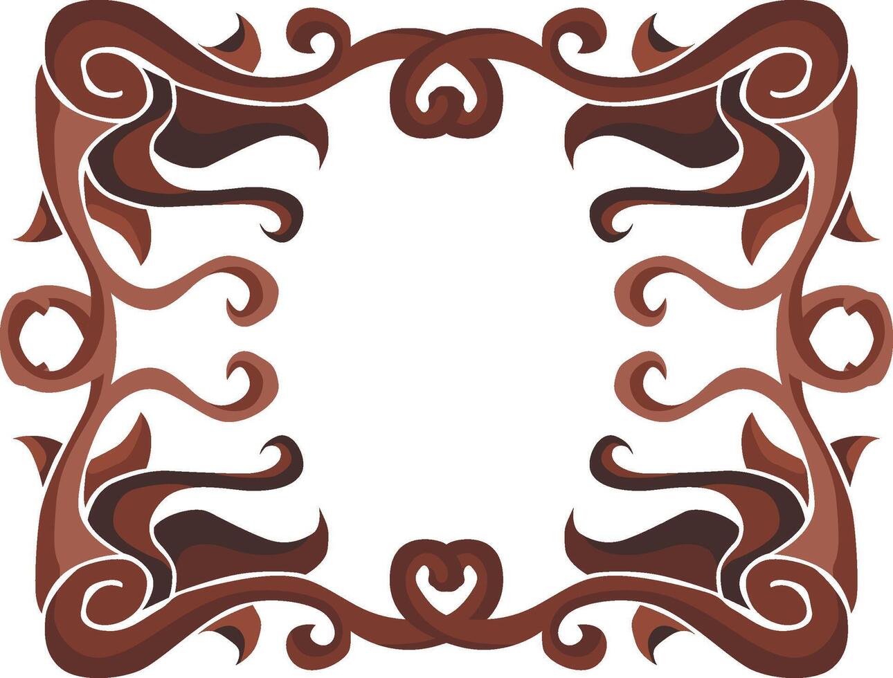 Swirl Floral Embellishments for Brown-Themed Artwork vector
