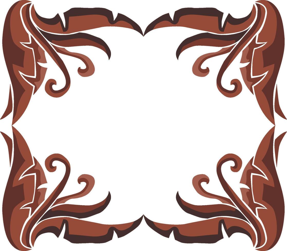 Whimsical Swirl Floral Designs in Brown Hues vector