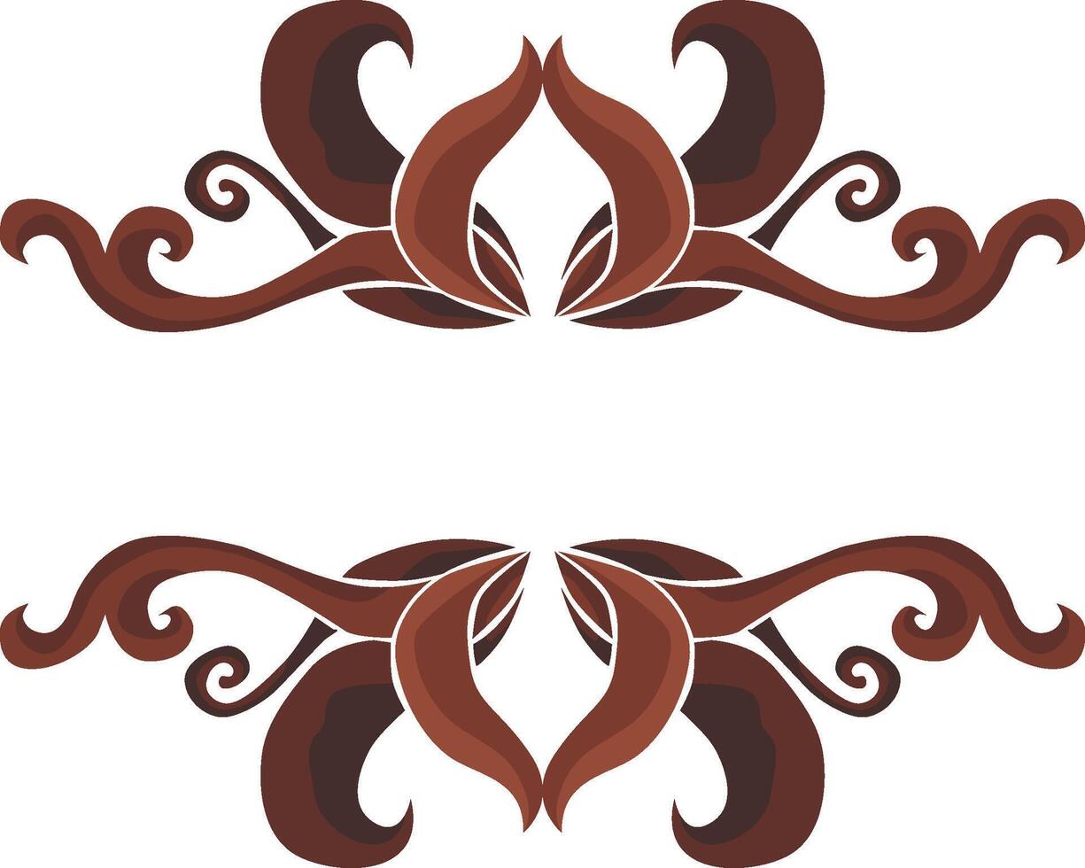 Stylish Floral Swirl Accents in Brown Tones vector