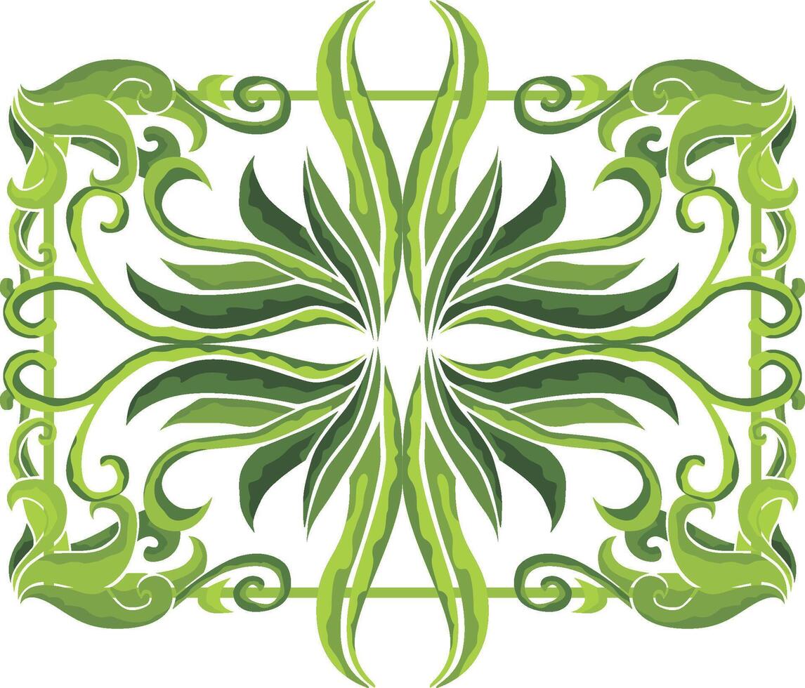 Floral Border Embellishments with a Green Touch vector