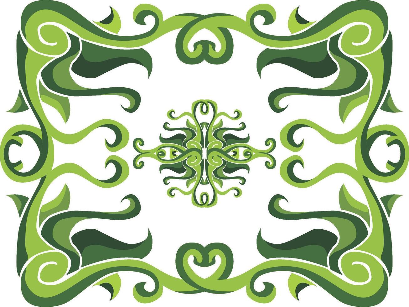 Enchanting Swirl Floral Motifs for Green Interiors vector
