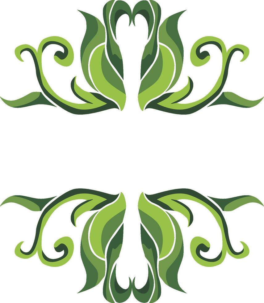 Delicate Swirl Flora Embellishments for Green Styling vector
