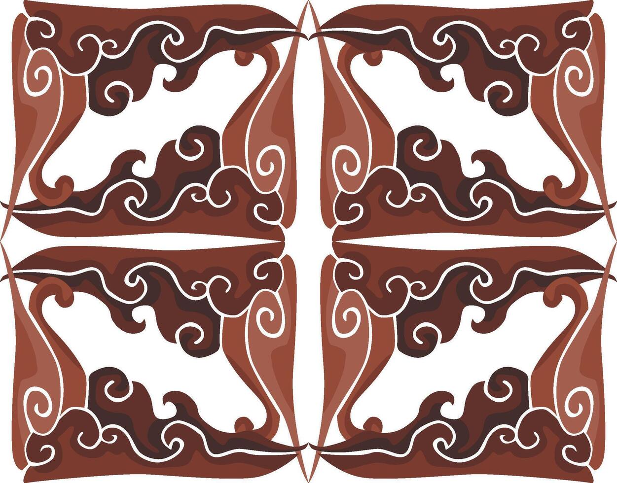 Stylish Flora Ornaments for Natural Brown Settings vector
