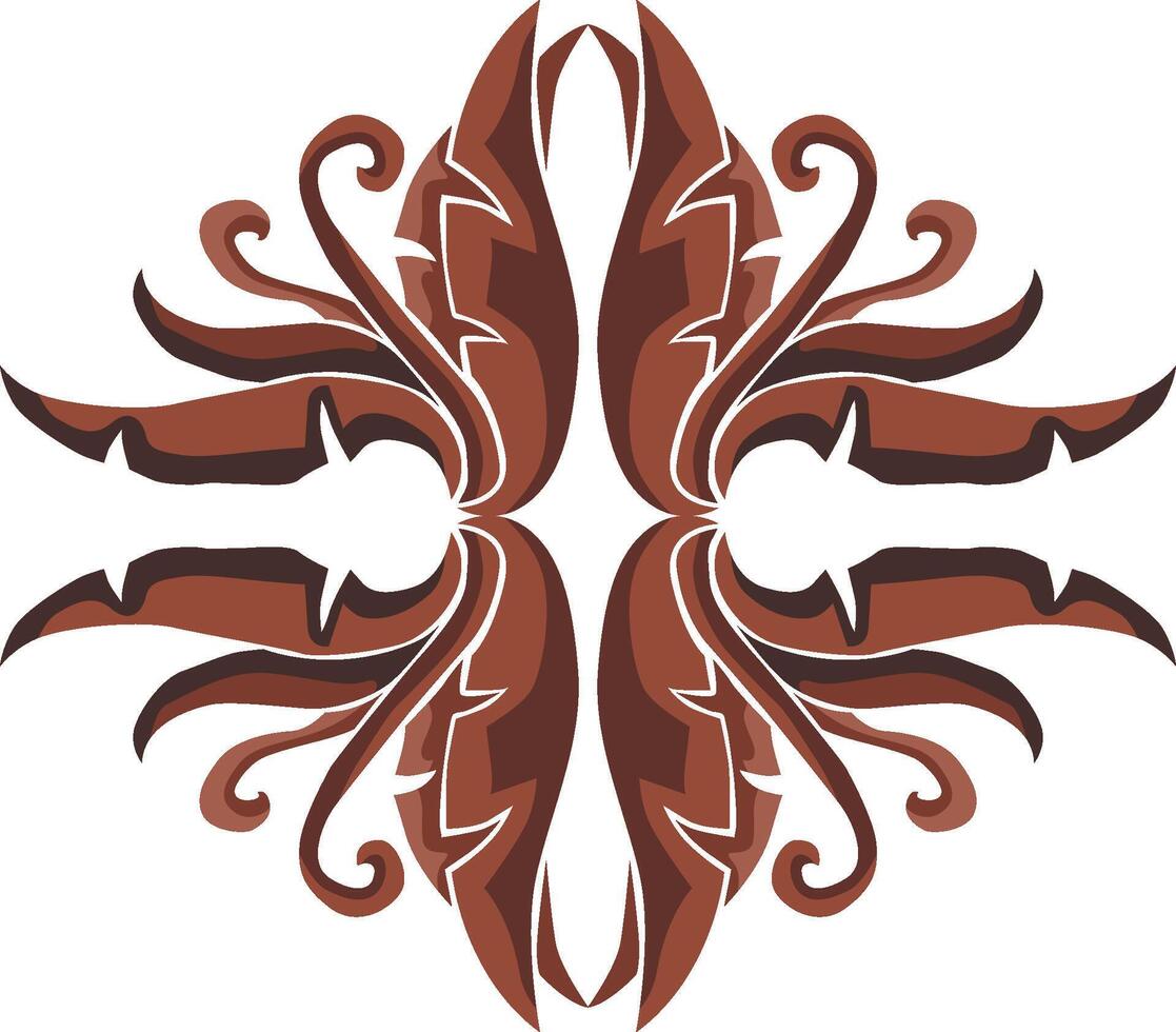 Intricate Swirl Flora Designs for Brown Decor vector