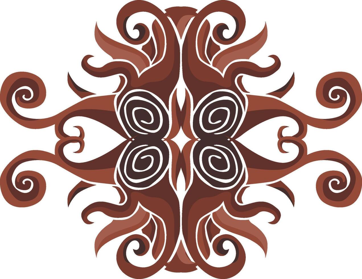 Baroque-Style Brown Floral Swirl Decorations vector