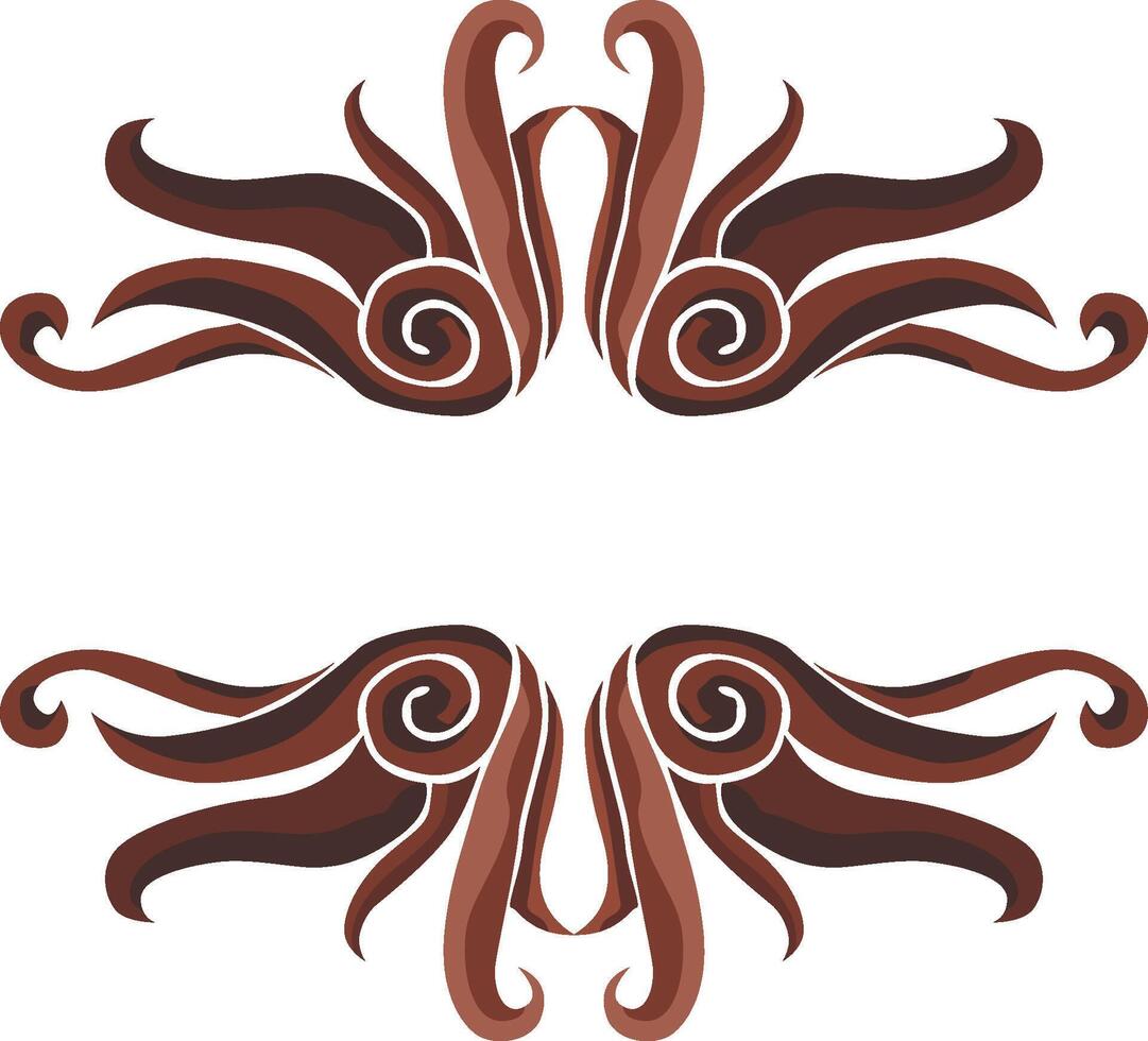 Classic Swirl Floral Designs in Rustic Brown vector