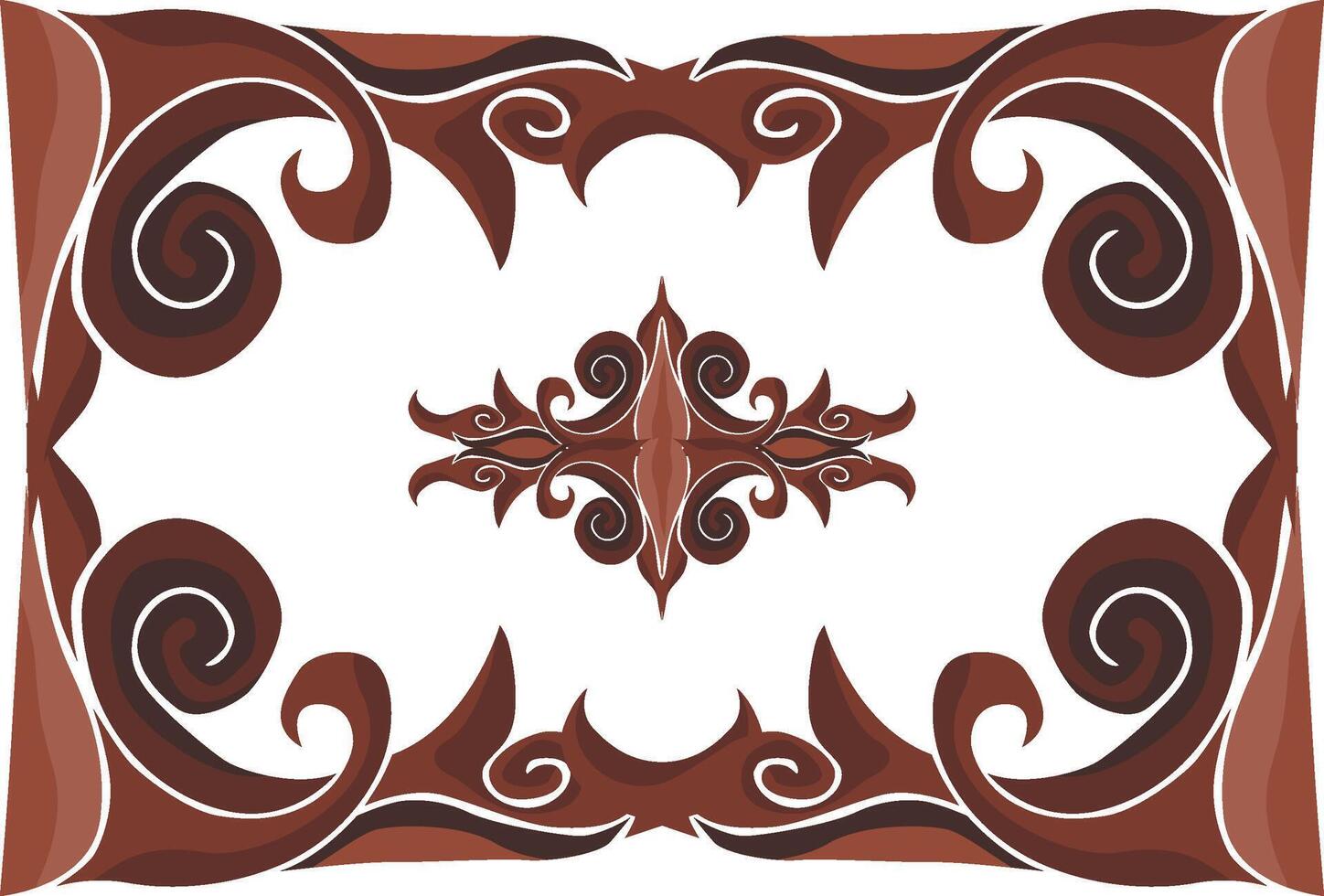 Brown-Themed Ornamental Swirl Patterns vector