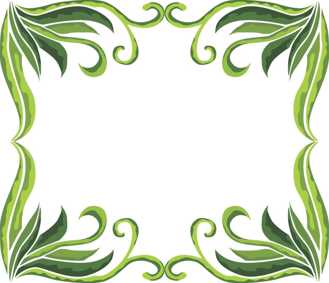 Elegant Flora Ornaments for Vibrant Green Decor vector