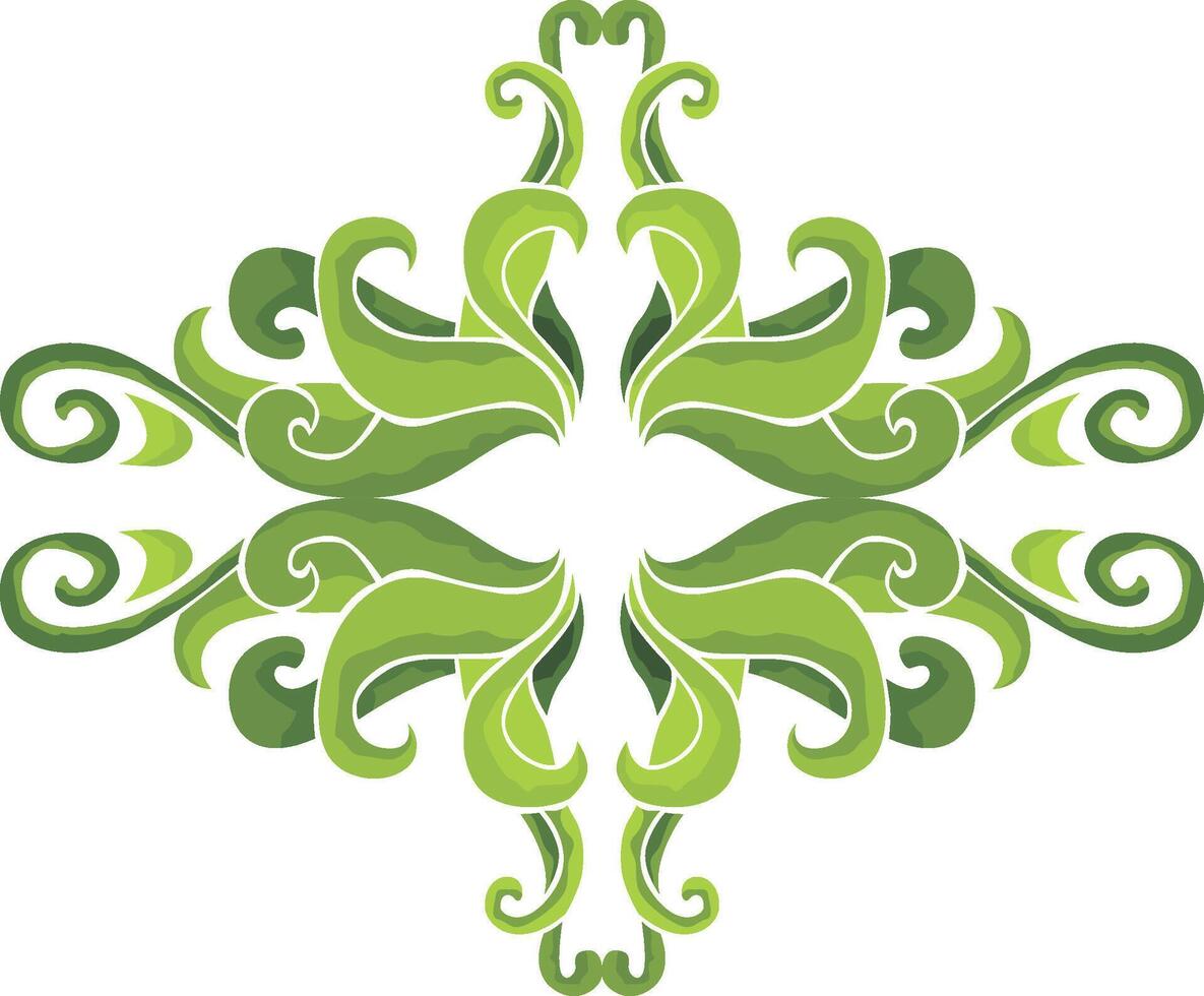 Green-Themed Flora Ornaments for Stylish Interiors vector