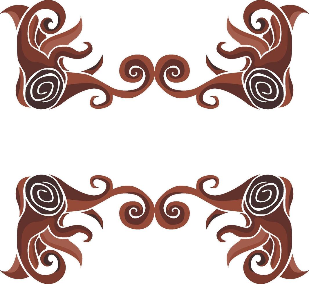 Delicate Brown Swirl Ornaments for Elegant Decor vector