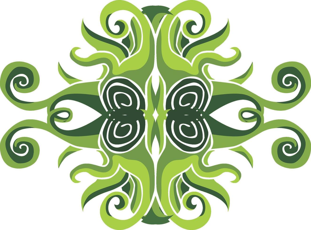 Botanical Swirl Flourishes for Stylish Green-Themed Interiors vector
