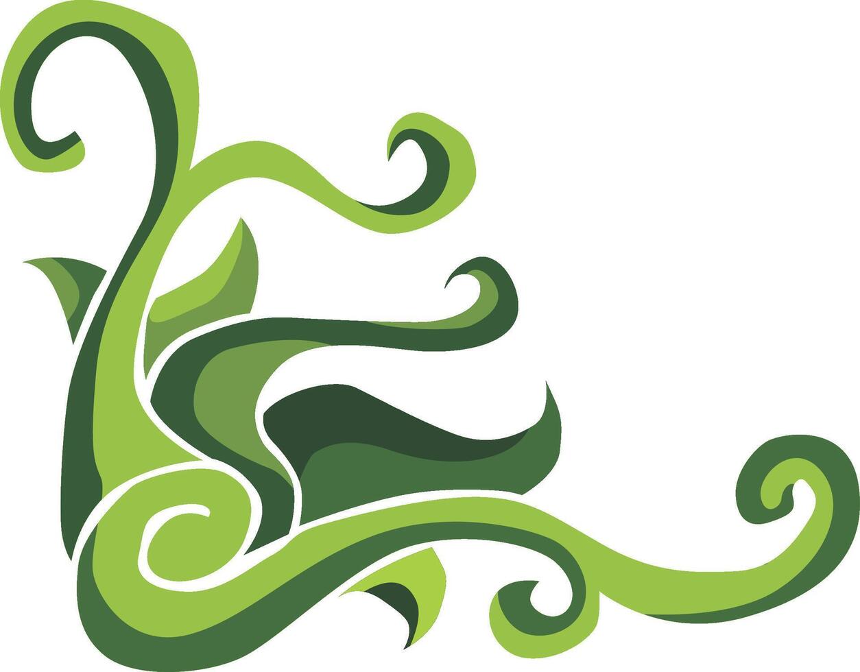 Chic Floral Borders with Natural Green Elements vector