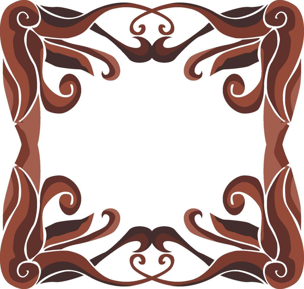 Brown-Themed Swirl Floral Ornament Designs vector
