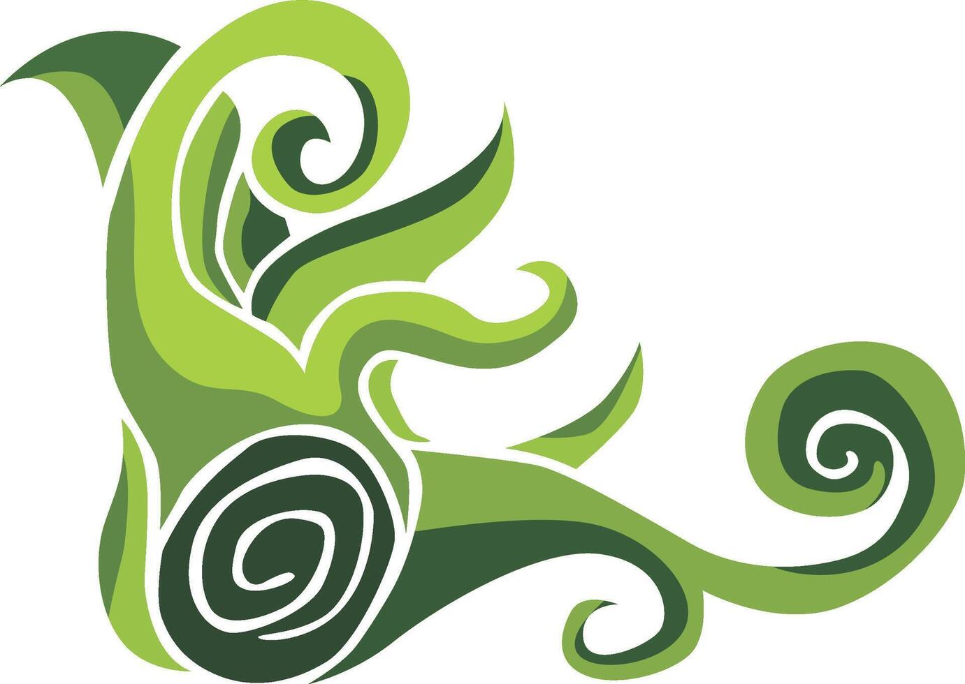 Stylish Green Borders with Floral Decor Elements vector