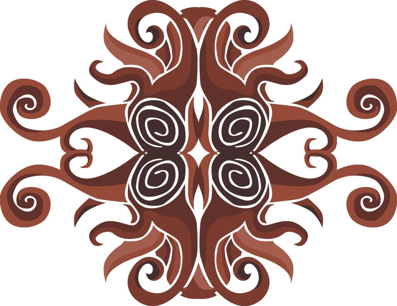 Swirling Flora Designs for Classic Brown Decorations vector