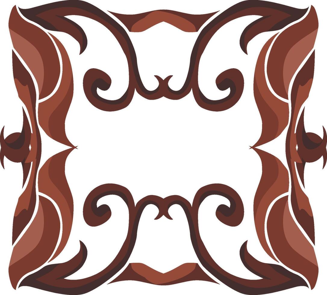 Romantic Floral Swirls in Earthy Brown Palette vector
