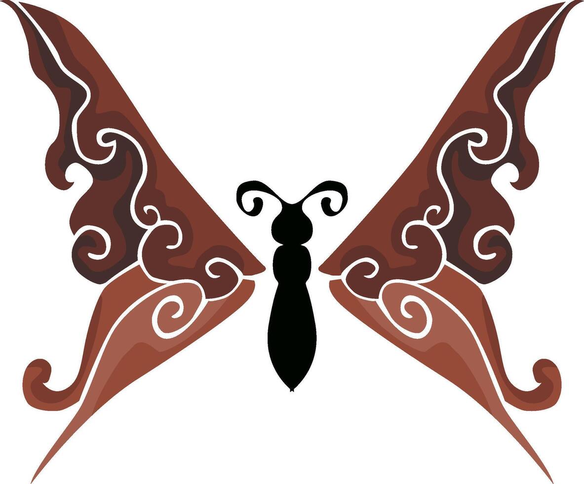 Sophisticated Butterfly Ornament for Brown Interiors vector