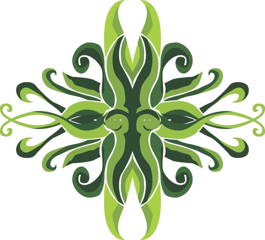 Artistic Swirl Flora Patterns for Green Accents vector